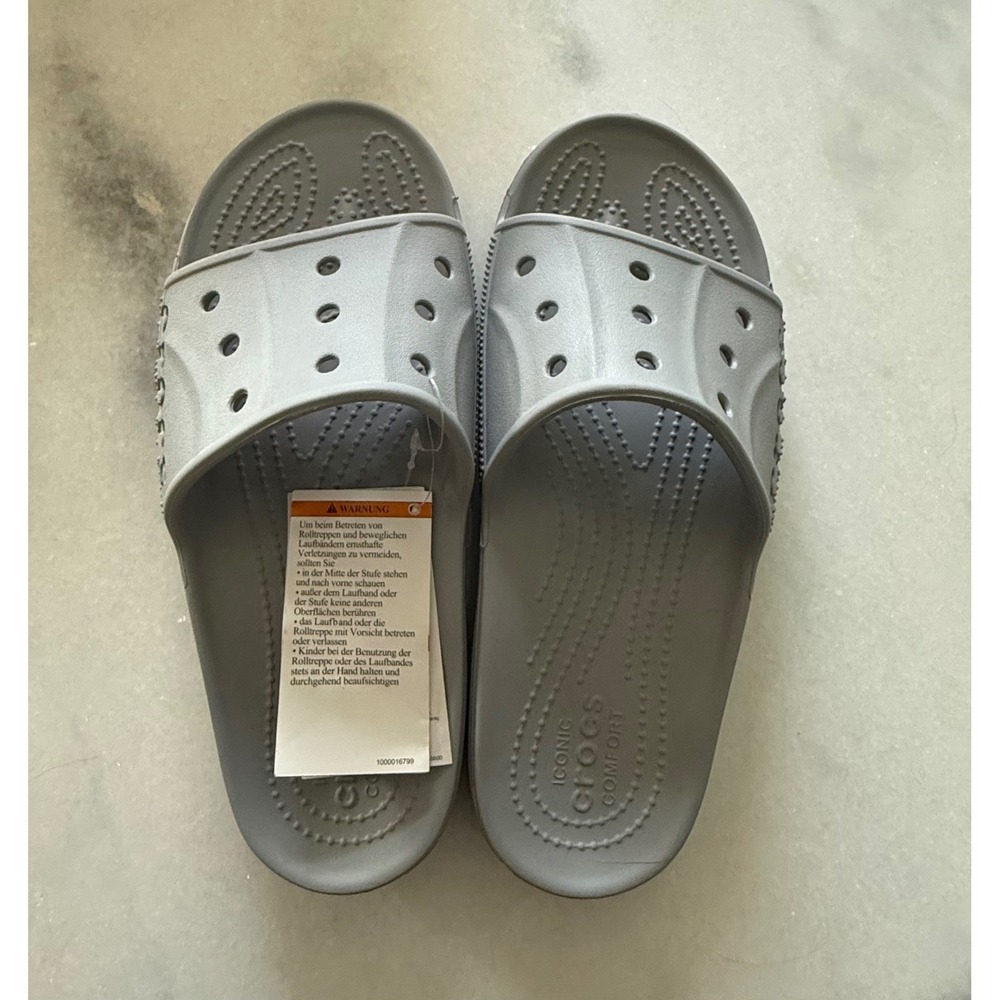 Crocs Baya II Slide Women 9 Men 7 Grey Sport Comfort Sandal 208215-007